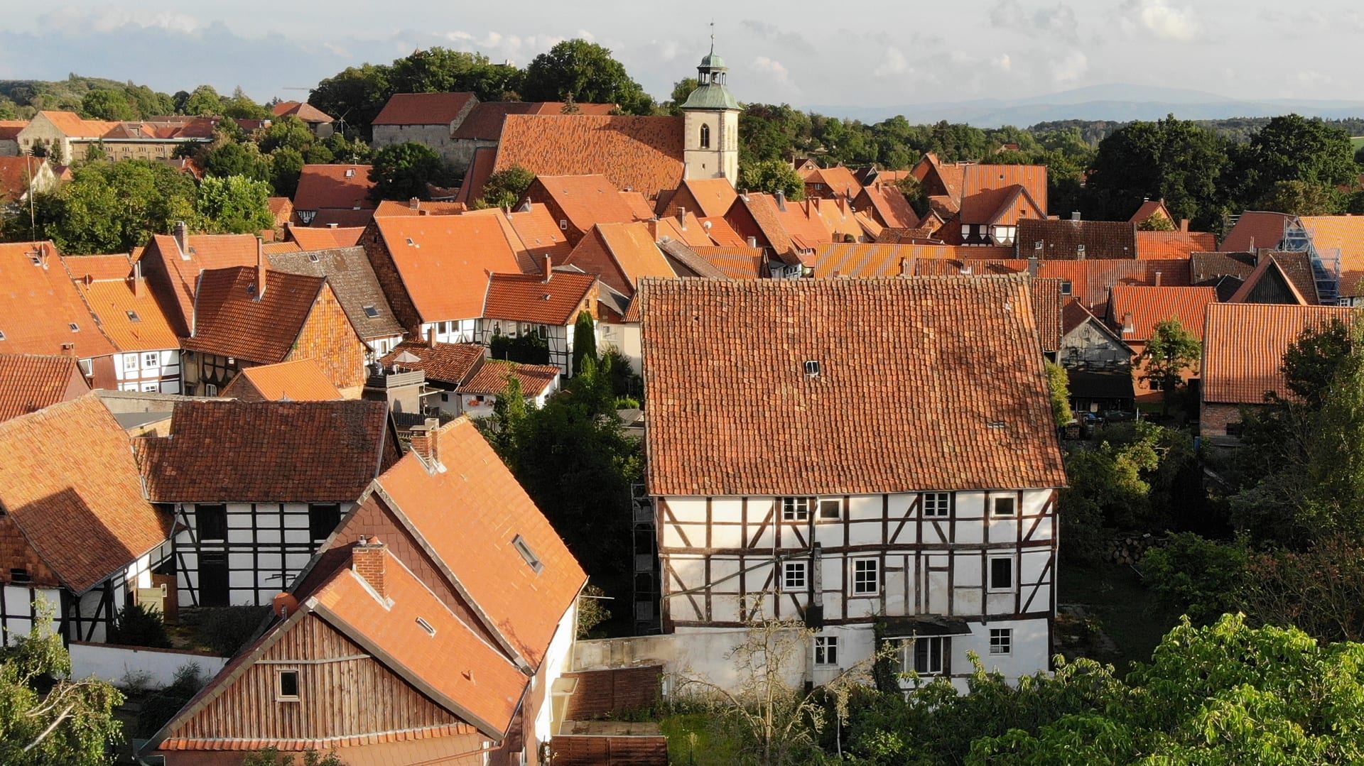 Drohnenaufnahme Hornburg von Norden, August 2020